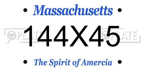 144X45 Massachusetts License Plate