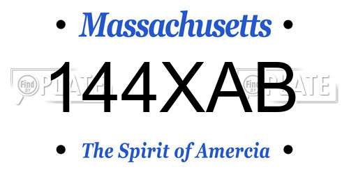 144XAB Massachusetts License Plate