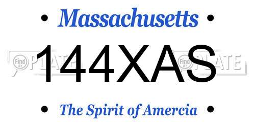 144XAS Massachusetts License Plate