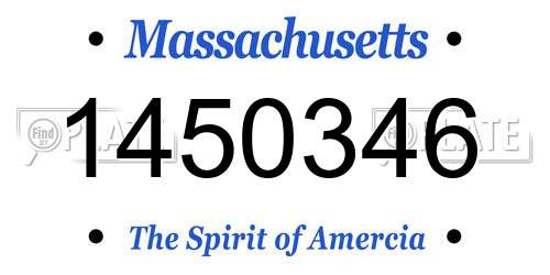 1450346 Massachusetts License Plate