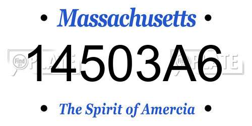 14503A6 Massachusetts License Plate