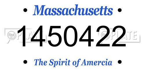 1450422 Massachusetts License Plate