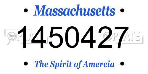 1450427 Massachusetts License Plate