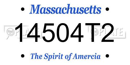 14504T2 Massachusetts License Plate