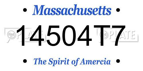 14504T7 Massachusetts License Plate