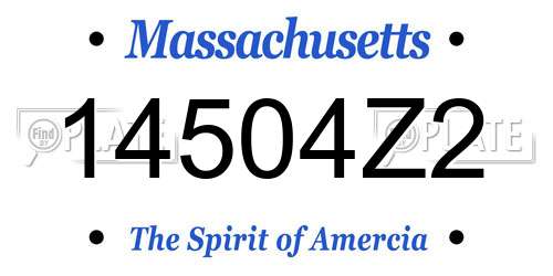 14504Z2 Massachusetts License Plate