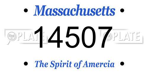 14507 Massachusetts License Plate