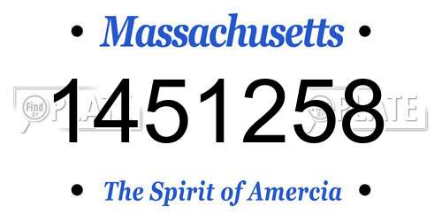 1451258 Massachusetts License Plate