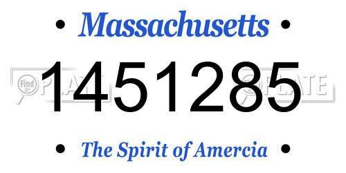 1451285 Massachusetts License Plate