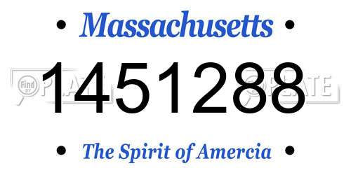 1451288 Massachusetts License Plate