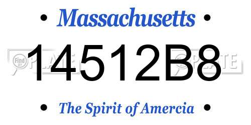14512B8 Massachusetts License Plate