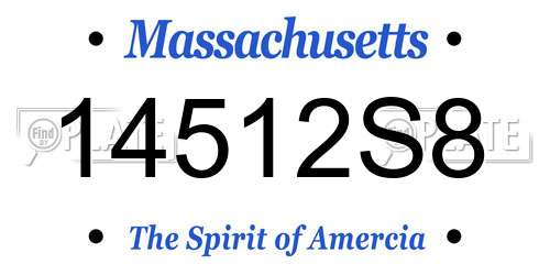 14512S8 Massachusetts License Plate