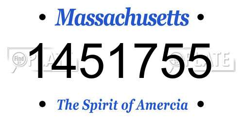 1451755 Massachusetts License Plate
