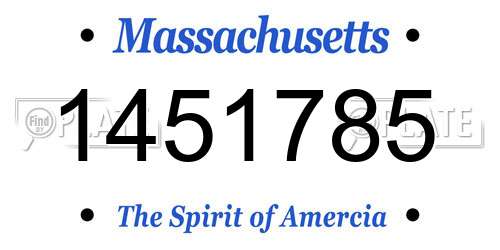1451785 Massachusetts License Plate