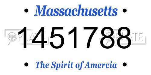 1451788 Massachusetts License Plate