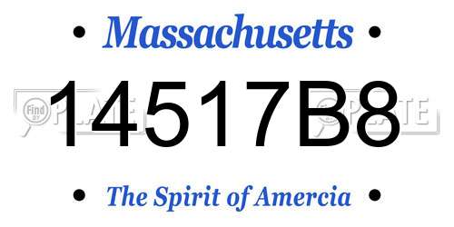 14517B8 Massachusetts License Plate