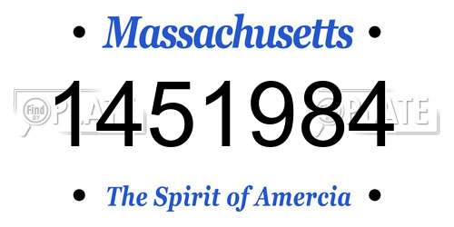 1451984 Massachusetts License Plate