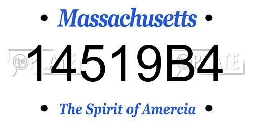 14519B4 Massachusetts License Plate