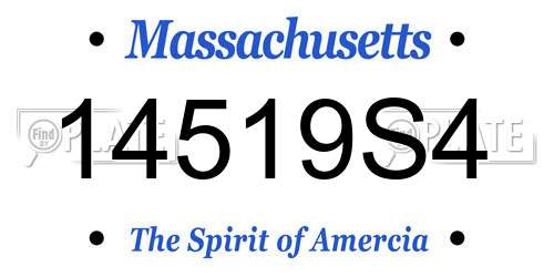 14519S4 Massachusetts License Plate