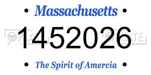 1452026 Massachusetts License Plate