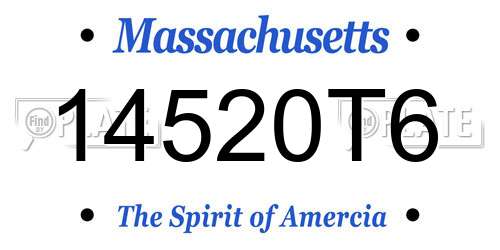 14520T6 Massachusetts License Plate