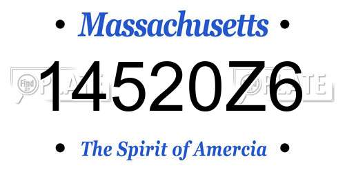 14520Z6 Massachusetts License Plate