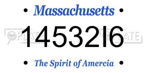 14532I6 Massachusetts License Plate