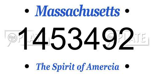 1453492 Massachusetts License Plate
