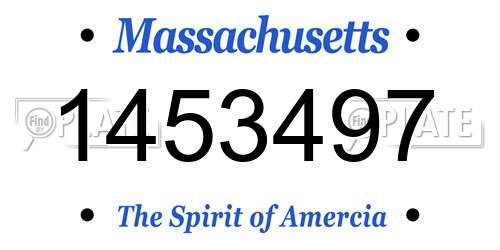 1453497 Massachusetts License Plate