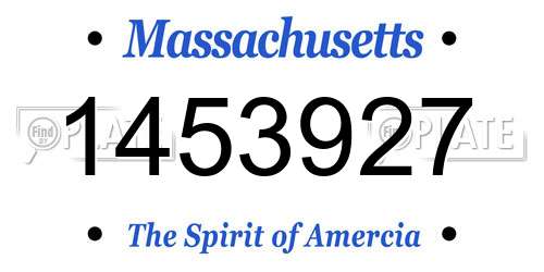 1453927 Massachusetts License Plate