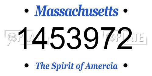1453972 Massachusetts License Plate