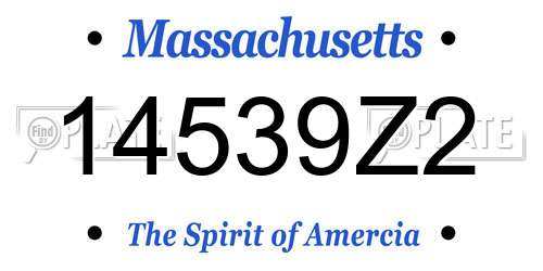 14539Z2 Massachusetts License Plate