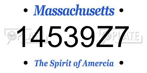 14539Z7 Massachusetts License Plate
