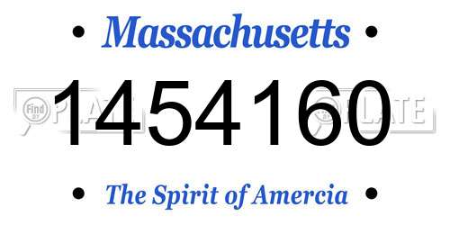 1454160 Massachusetts License Plate