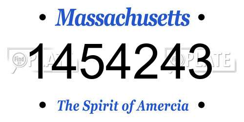 1454243 Massachusetts License Plate