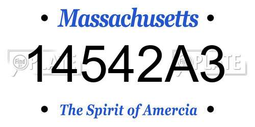 14542A3 Massachusetts License Plate