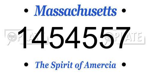 1454557 Massachusetts License Plate