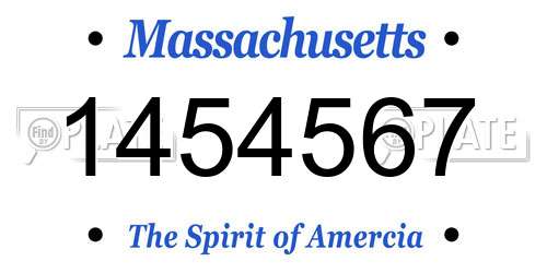 1454567 Massachusetts License Plate