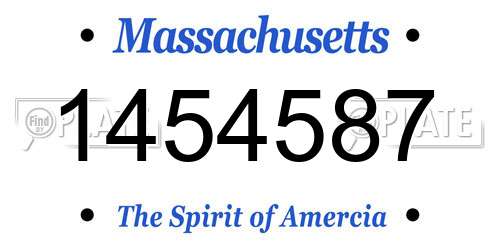 1454587 Massachusetts License Plate