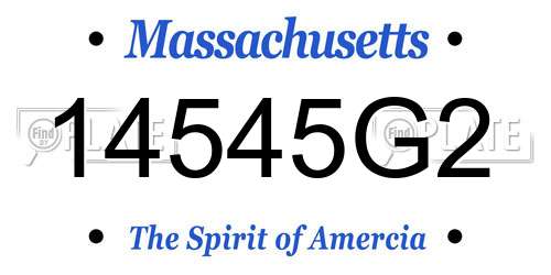 14545G2 Massachusetts License Plate