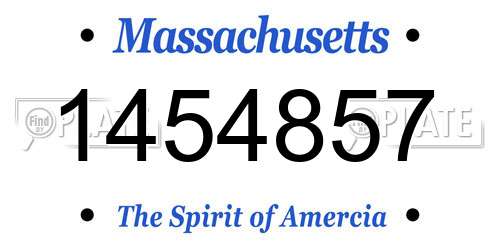 1454857 Massachusetts License Plate
