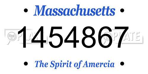 1454867 Massachusetts License Plate