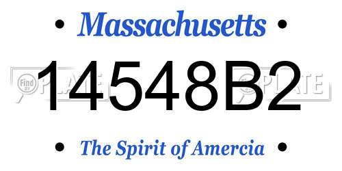 14548B2 Massachusetts License Plate
