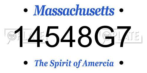 14548G7 Massachusetts License Plate