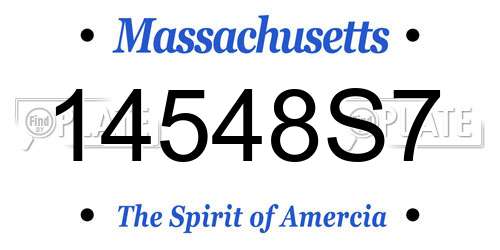 14548S7 Massachusetts License Plate
