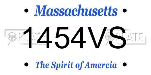 1454VS Massachusetts License Plate