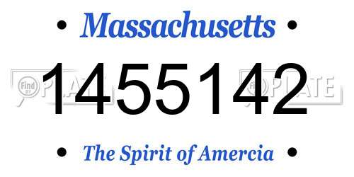 1455142 Massachusetts License Plate