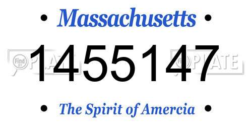 1455147 Massachusetts License Plate
