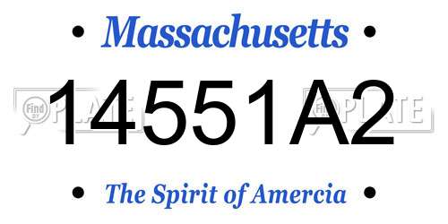 14551A2 Massachusetts License Plate