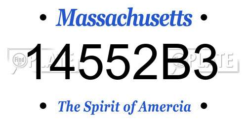 14552B3 Massachusetts License Plate